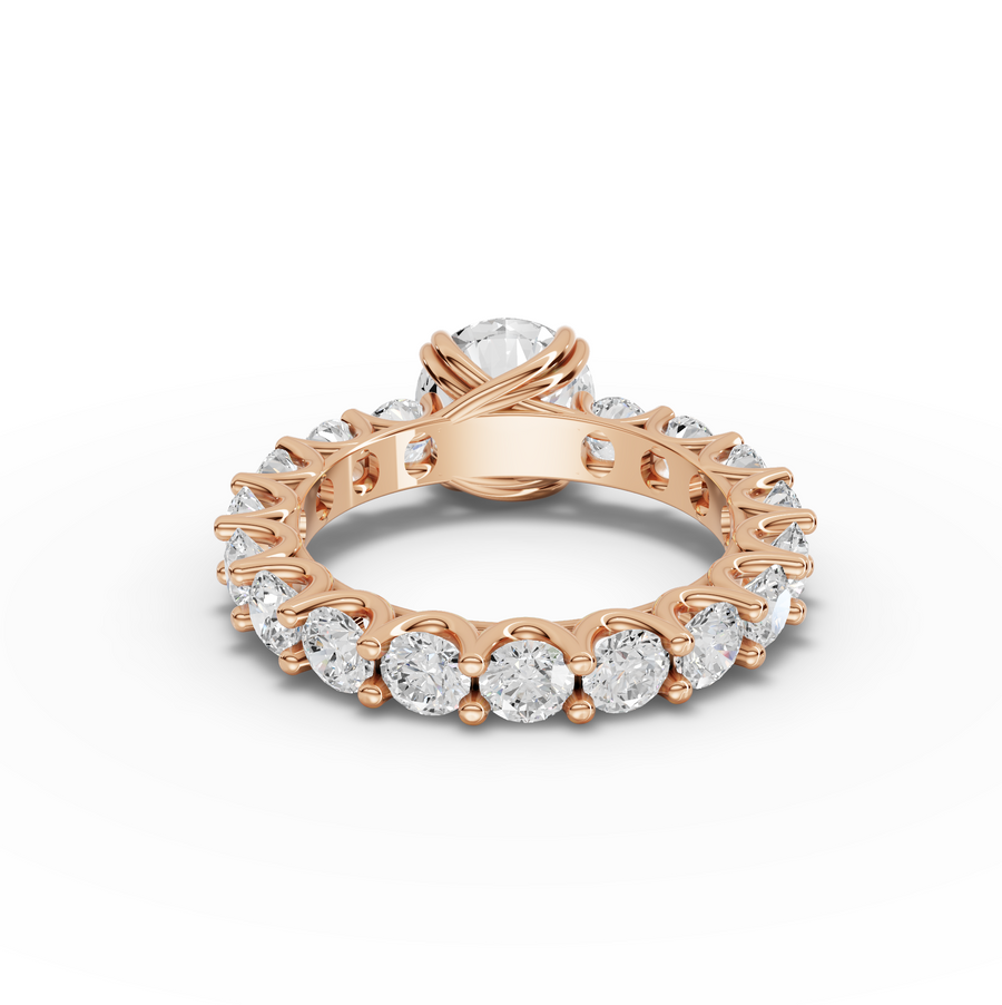 4.51 Ct Cushion Solitaire With Side Stone Ring 2.00 Ct Center