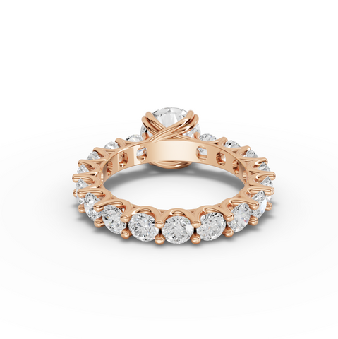 4.51 Ct Round Hidden Basket Eternity Lab Grown Diamond Ring