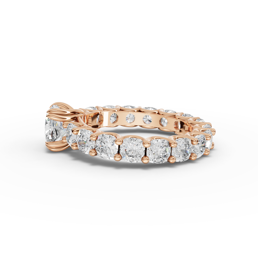 5.28 Ct Cushion Solitaire With Side Stone Ring 1.50 Ct Center
