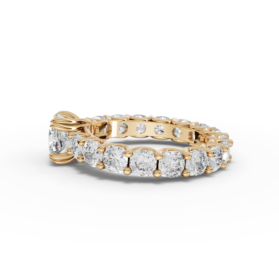 5.28 Ct Cushion Solitaire With Side Stone Ring 1.50 Ct Center