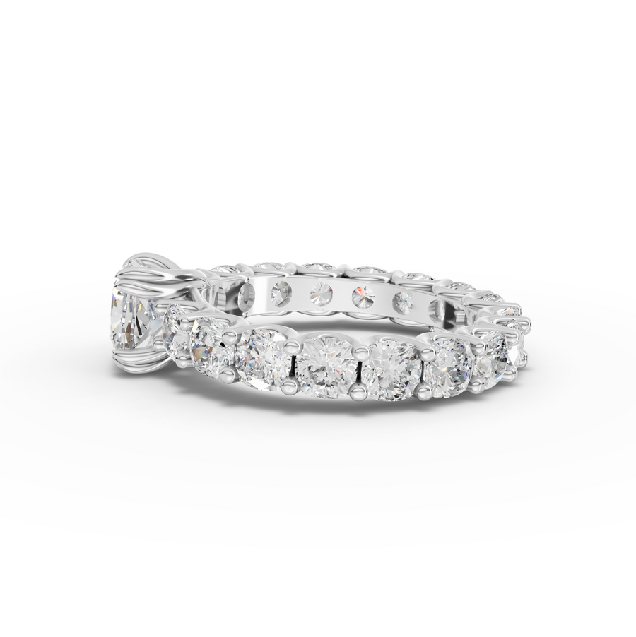 5.28 Ct Cushion Solitaire With Side Stone Ring 1.50 Ct Center