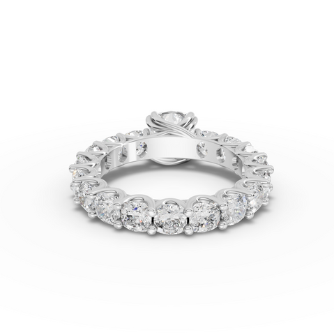 5.28 Ct Cushion Premium Eternity Lab Grown Diamond Engagement Ring