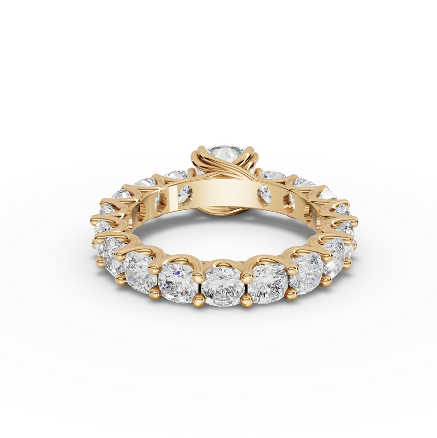 5.28 Ct Cushion Solitaire With Side Stone Ring 1.50 Ct Center