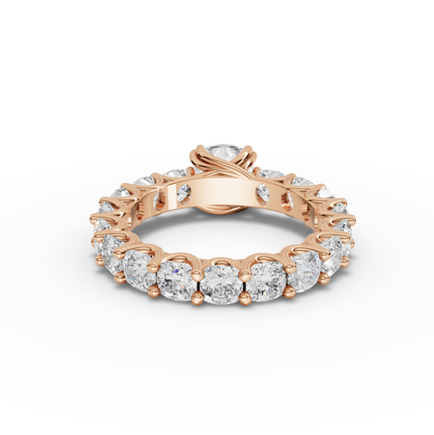 5.28 Ct Cushion Premium Eternity Lab Grown Diamond Engagement Ring
