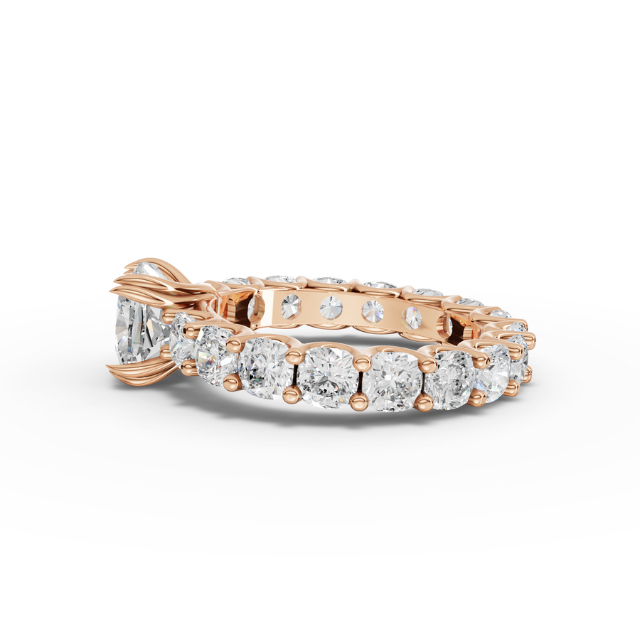5.78 Ct Cushion Solitaire With Side Stone Ring 2.00 Ct Center
