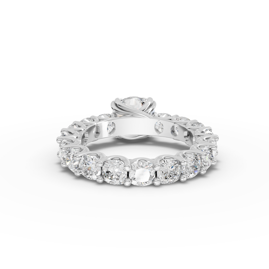 5.78 Ct Cushion Solitaire With Side Stone Ring 2.00 Ct Center