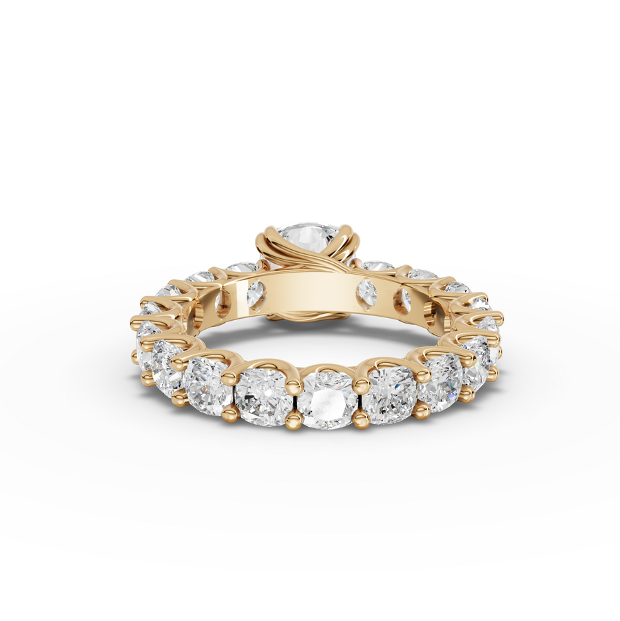5.78 Ct Cushion Solitaire With Side Stone Ring 2.00 Ct Center