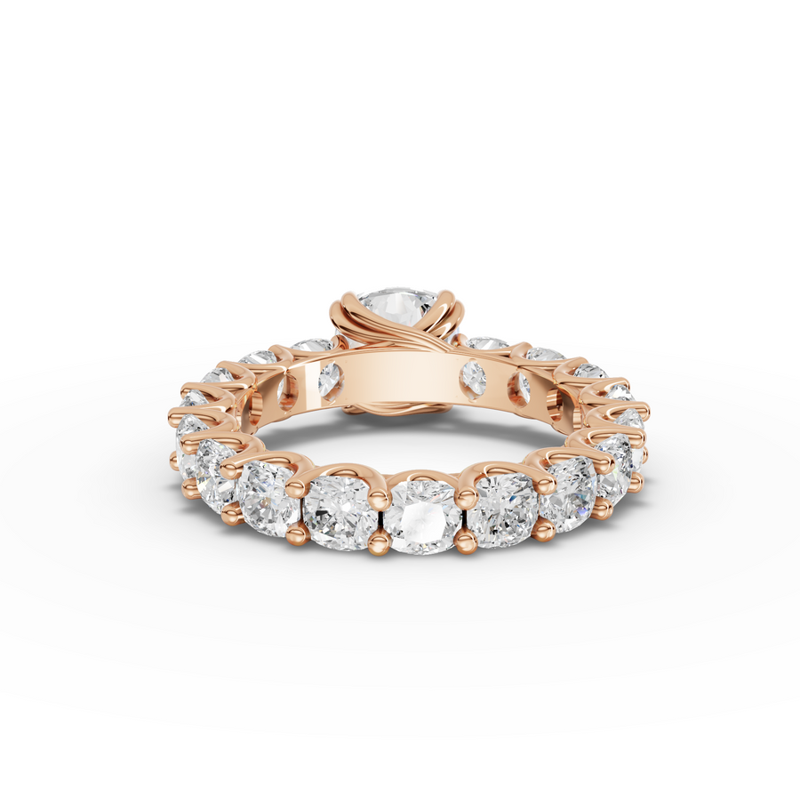 5.78 Ct Cushion Solitaire With Side Stone Ring 2.00 Ct Center