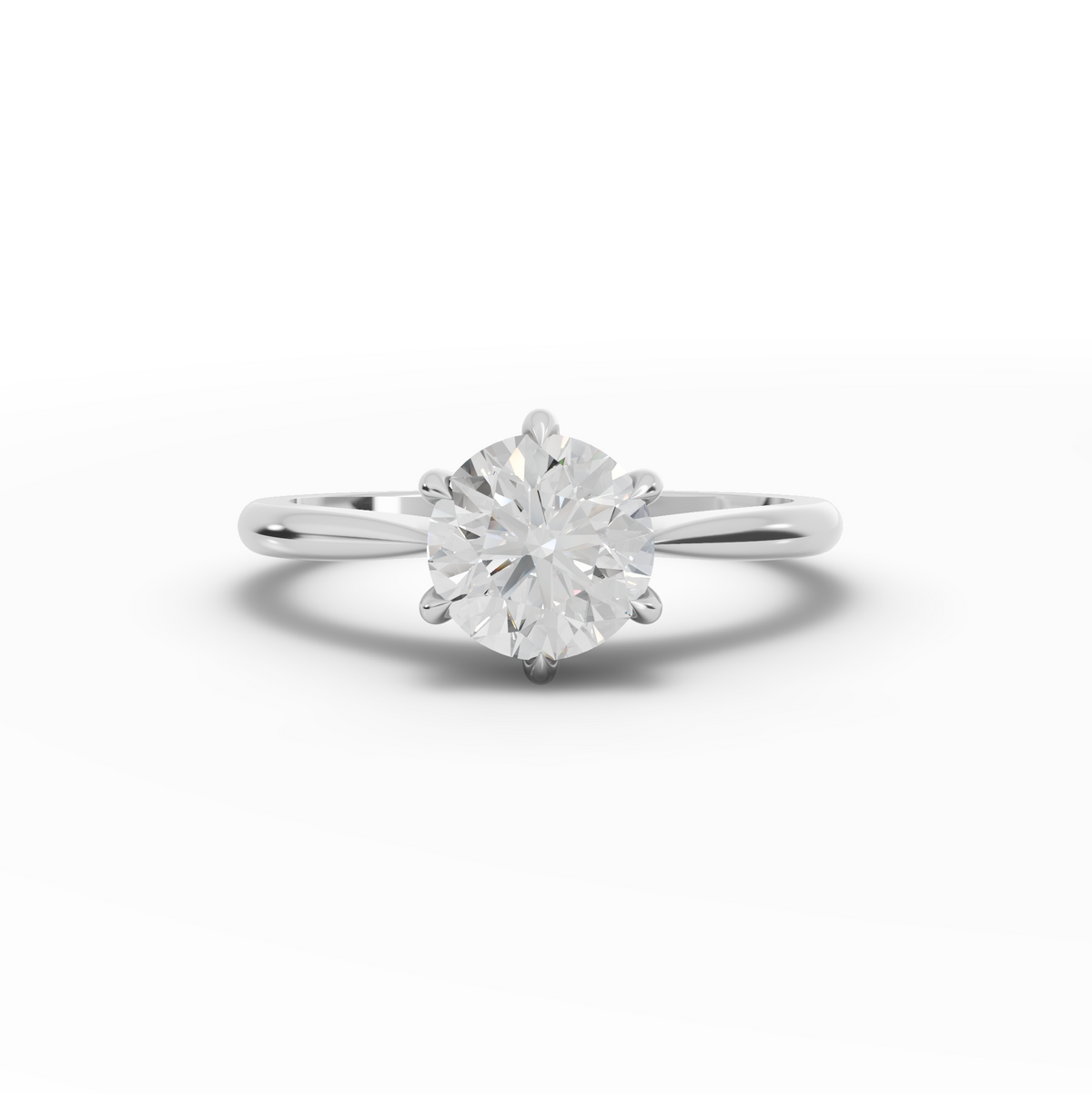 1.00 Ct Round Twist Shank Lab Grown Diamond Engagement Ring