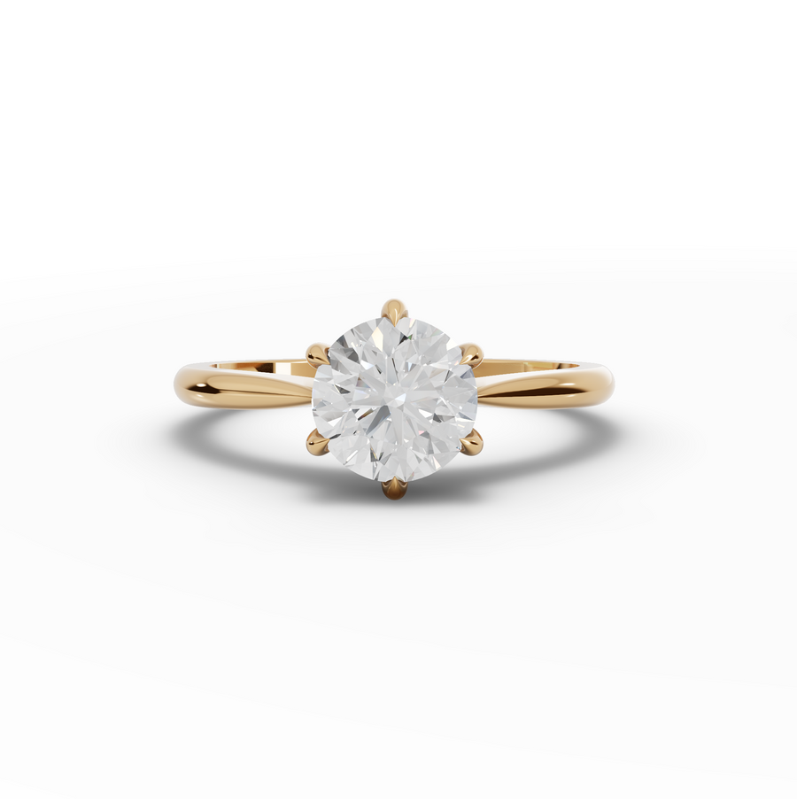 1.00 Ct Round Solitaire Tulip Setting Ring 1.00 Ct Center