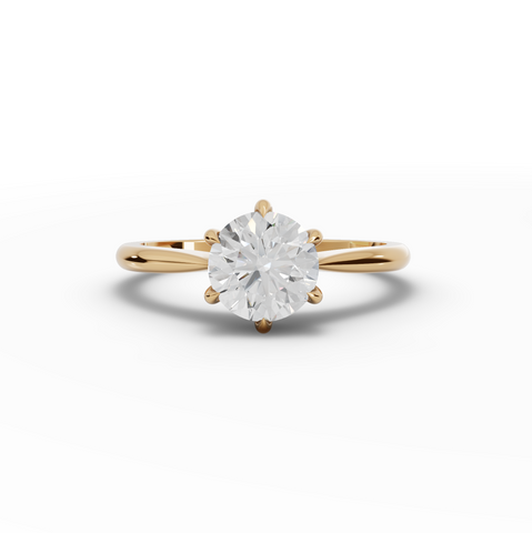 1.00 Ct Round Twist Shank Lab Grown Diamond Engagement Ring