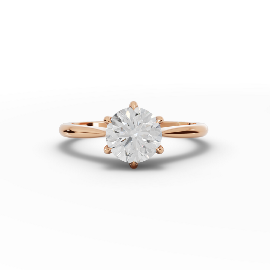 1.00 Ct Round Solitaire Tulip Setting Ring 1.00 Ct Center