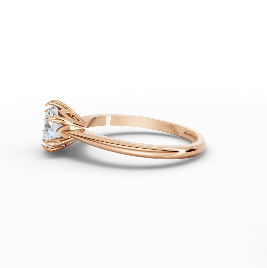 1.00 Ct Round Solitaire Tulip Setting Ring 1.00 Ct Center