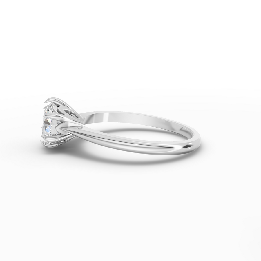 1.00 Ct Round Solitaire Tulip Setting Ring 1.00 Ct Center