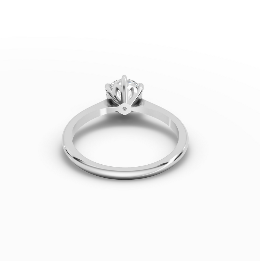 1.00 Ct Round Solitaire Tulip Setting Ring 1.00 Ct Center