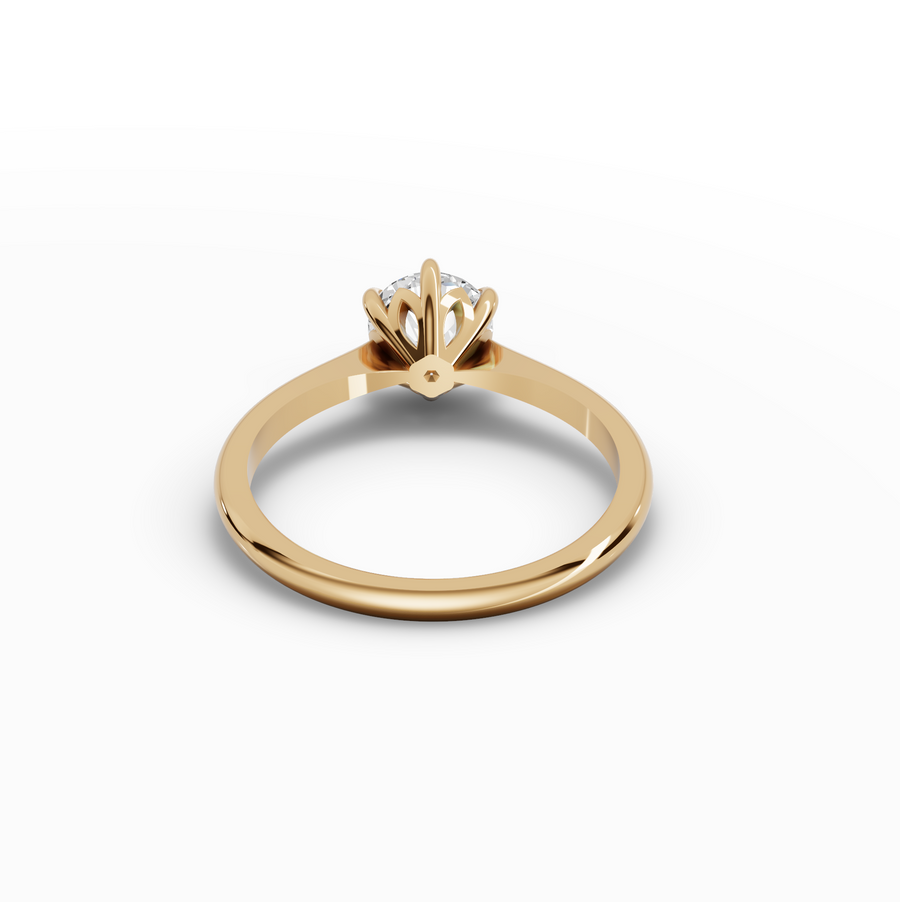 1.00 Ct Round Solitaire Tulip Setting Ring 1.00 Ct Center