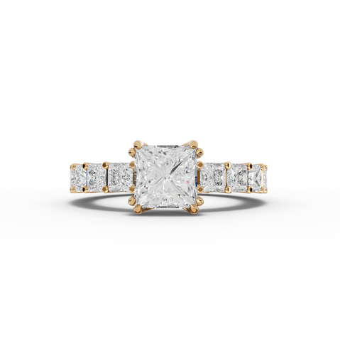 4.72 Ct Princess Cut Lab Grown Diamond Eternity Engagement Ring