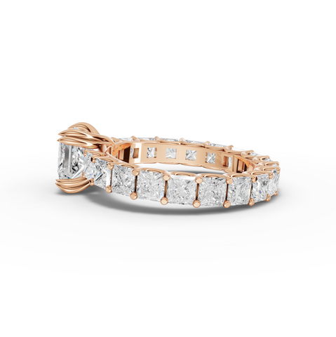 4.72 Ct Princess Cut Lab Grown Diamond Eternity Engagement Ring