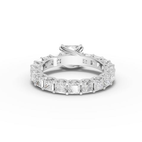 4.72 Ct Princess Cut Lab Grown Diamond Eternity Engagement Ring