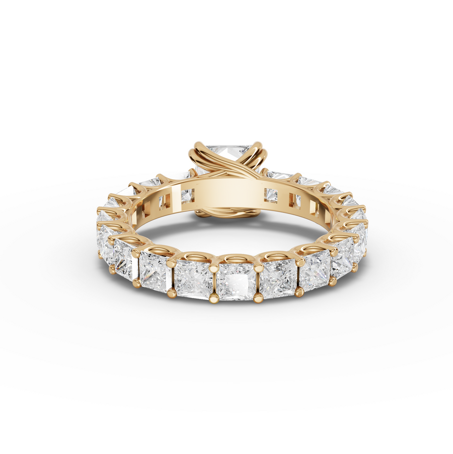 4.72 Ct Princess Solitaire With Side Stone Ring 1.50 Ct Center