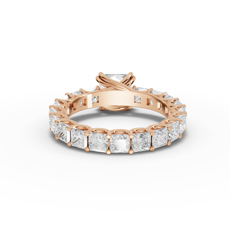 4.72 Ct Princess Solitaire With Side Stone Ring 1.50 Ct Center