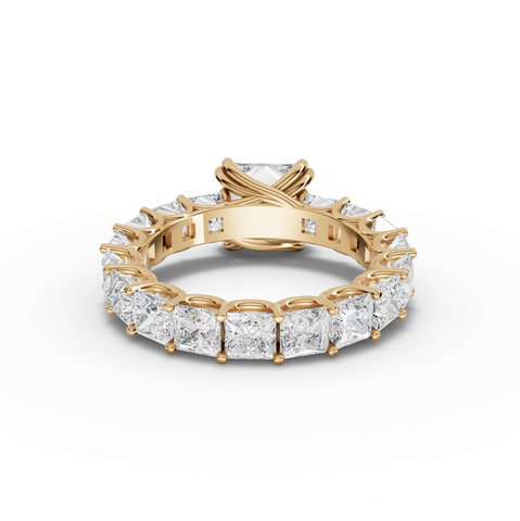 6.57 Ct Princess Cut Lab Grown Diamond Eternity Engagement Ring
