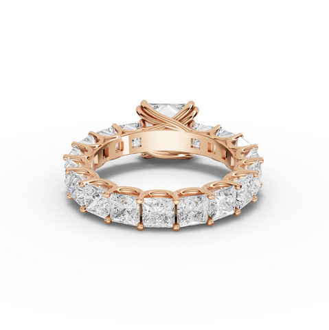 6.57 Ct Princess Cut Lab Grown Diamond Eternity Engagement Ring