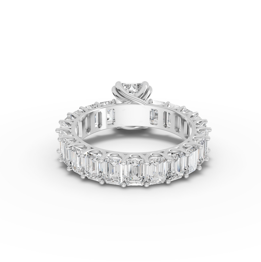 5.79 Ct Emerlad Solitaire With Side Stone Ring 1.50 Ct Center