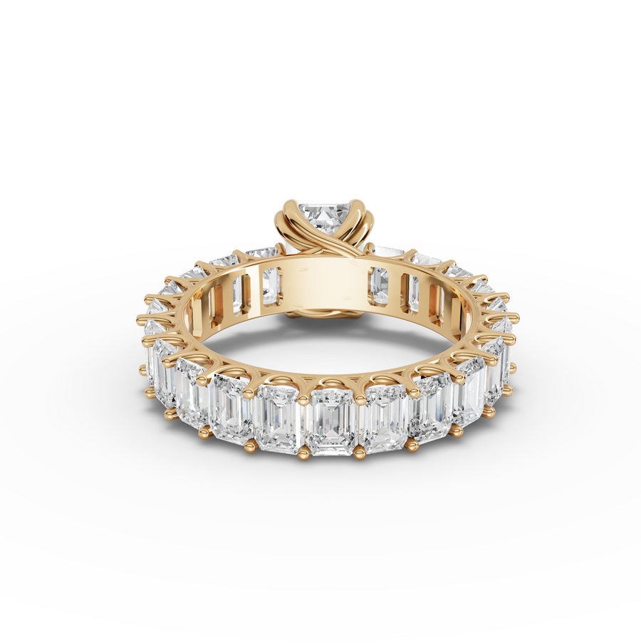 5.79 Ct Emerlad Solitaire With Side Stone Ring 1.50 Ct Center