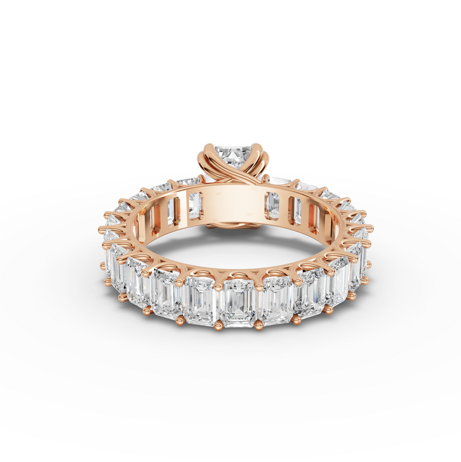 5.79 Ct Emerlad Solitaire With Side Stone Ring 1.50 Ct Center