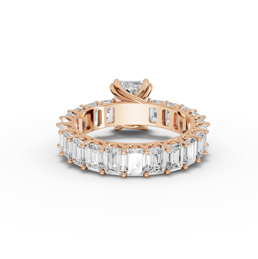 5.79 Ct Emerlad Solitaire With Side Stone Ring 2.00 Ct Center