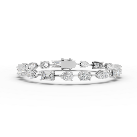 7.69 Ct Multi Shape Lab Diamond Tennis Bracelet