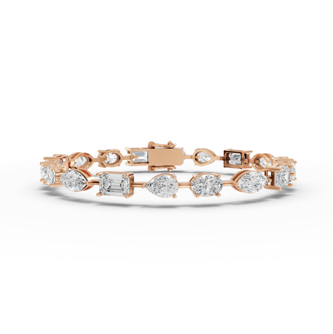 7.69 Ct Multi Shape Lab Diamond Tennis Bracelet