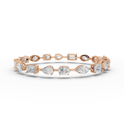 7.69 Ct Multi Shape Lab Diamond Tennis Bracelet