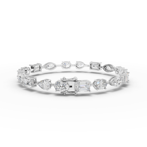 7.69 Ct Multi Shape Lab Diamond Tennis Bracelet