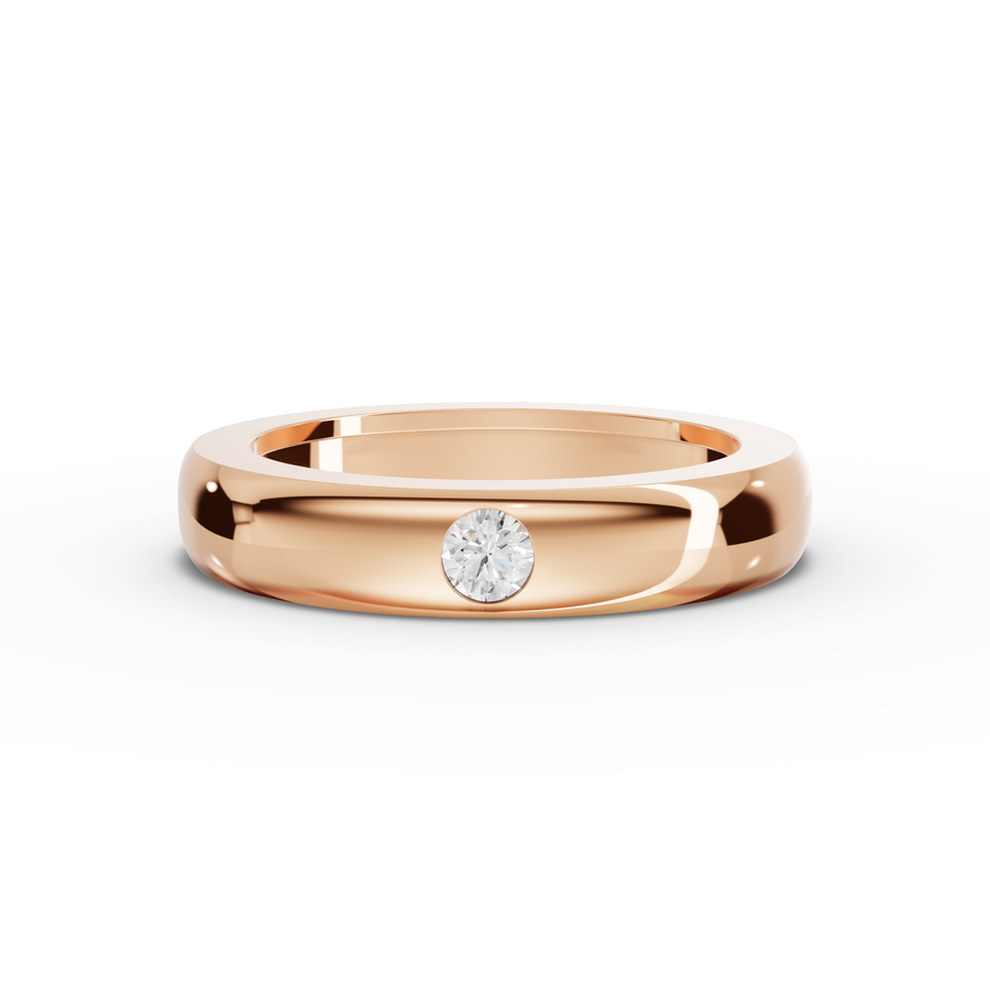 0.10 Ct Round Diamond Bezel Set Band