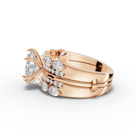 2.77 Ct Oval Solitaire Lab Diamond Double Band Half Eternity Ring  Set 1.50 Ct Center