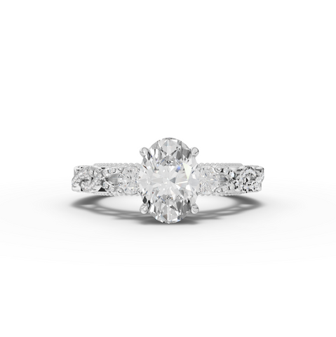 1.86 Ct Oval Lab Diamond Accent Infinity Twist Ring 1.50 Ct Center
