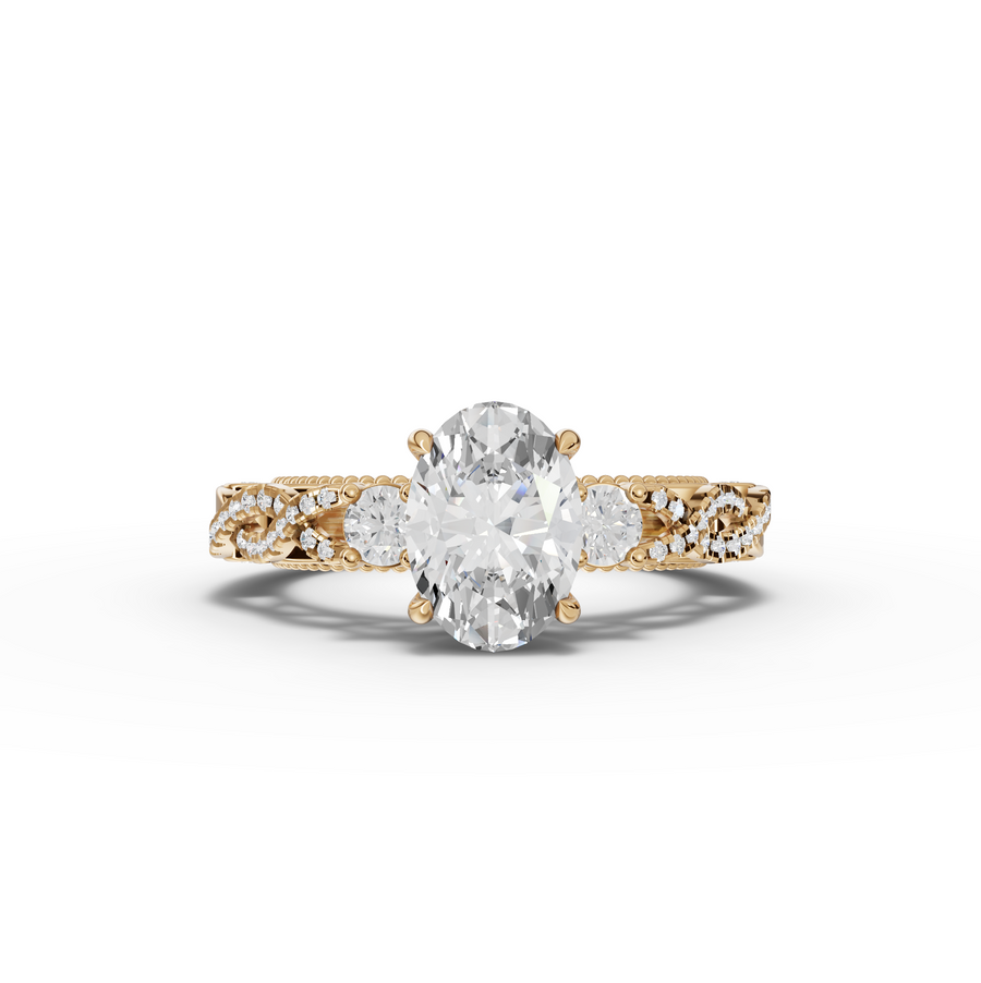 1.86 Ct Oval Solitaire Infinity Twist Ring 1.50 Ct Center