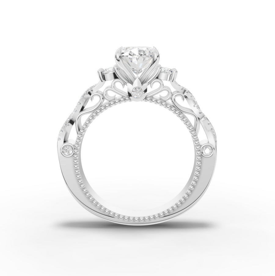 1.86 Ct Oval Solitaire Infinity Twist Ring 1.50 Ct Center