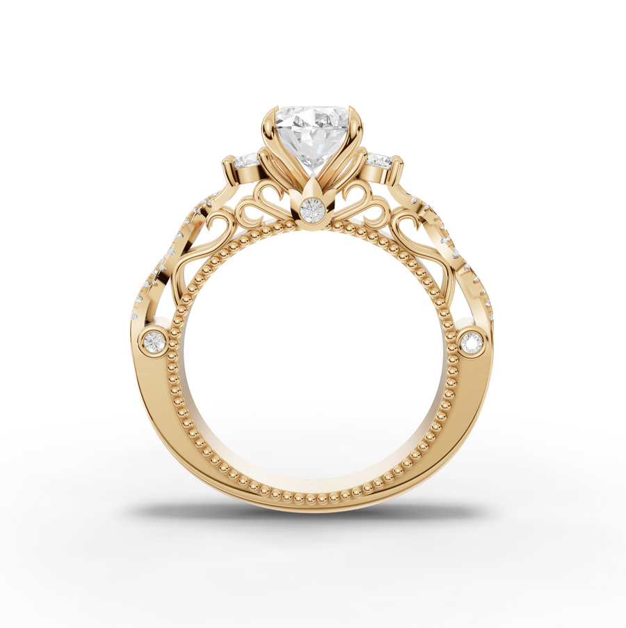 1.86 Ct Oval Solitaire Infinity Twist Ring 1.50 Ct Center