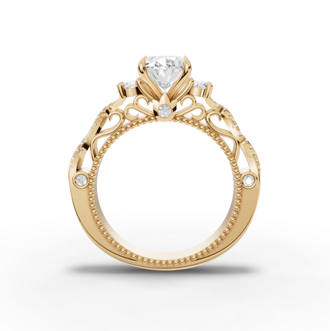 1.86 Ct Oval Lab Diamond Accent Infinity Twist Ring 1.50 Ct Center