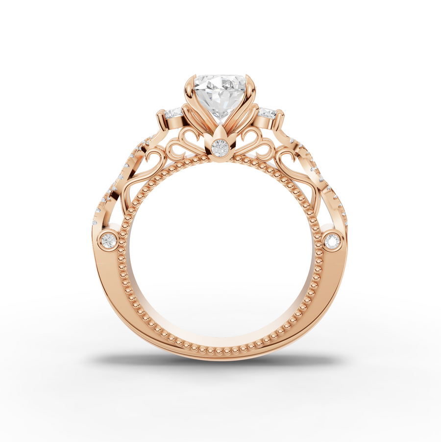 1.86 Ct Oval Solitaire Infinity Twist Ring 1.50 Ct Center