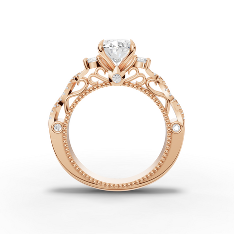 1.86 Ct Oval Lab Diamond Accent Infinity Twist Ring 1.50 Ct Center