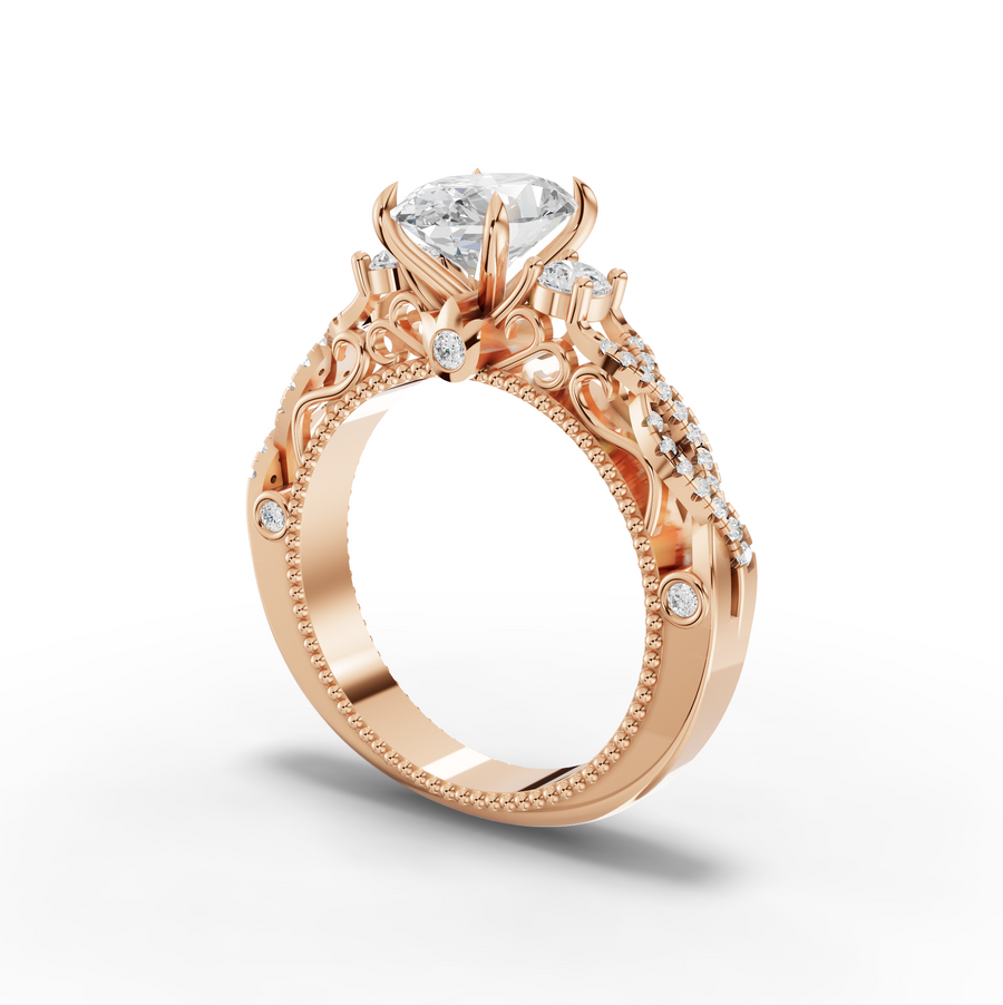 1.86 Ct Oval Solitaire Infinity Twist Ring 1.50 Ct Center
