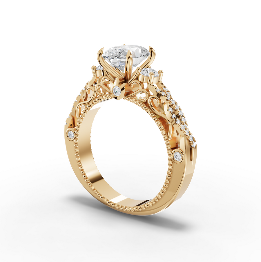1.86 Ct Oval Solitaire Infinity Twist Ring 1.50 Ct Center