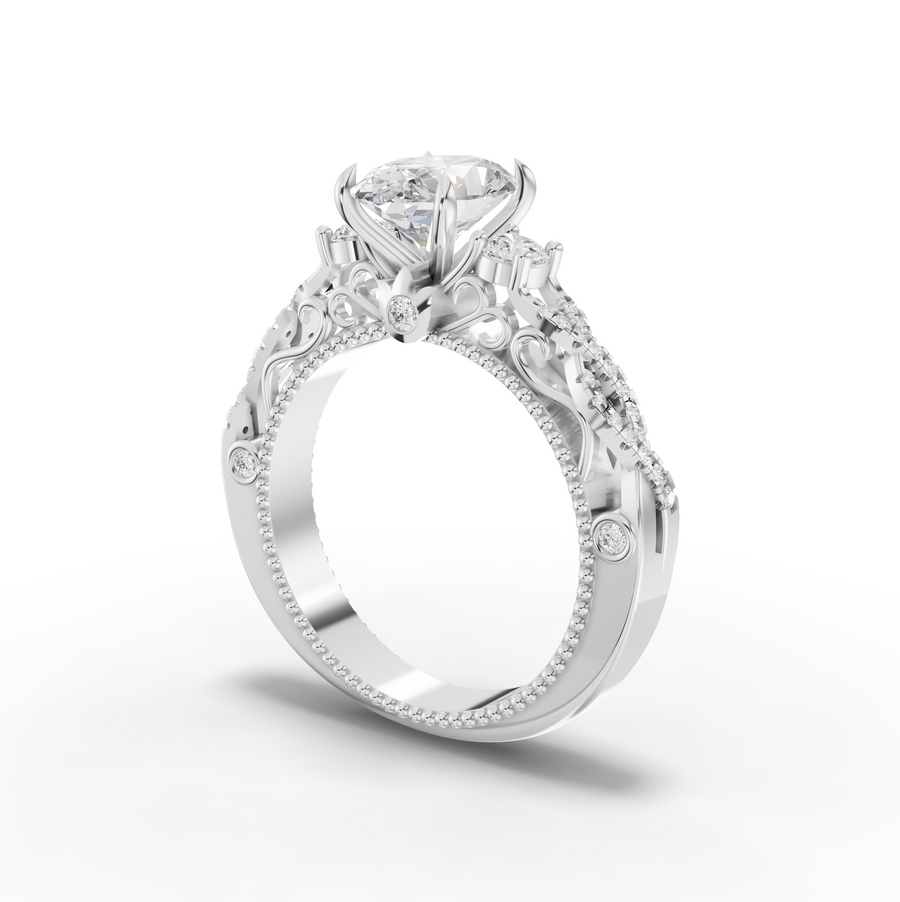 1.86 Ct Oval Solitaire Infinity Twist Ring 1.50 Ct Center