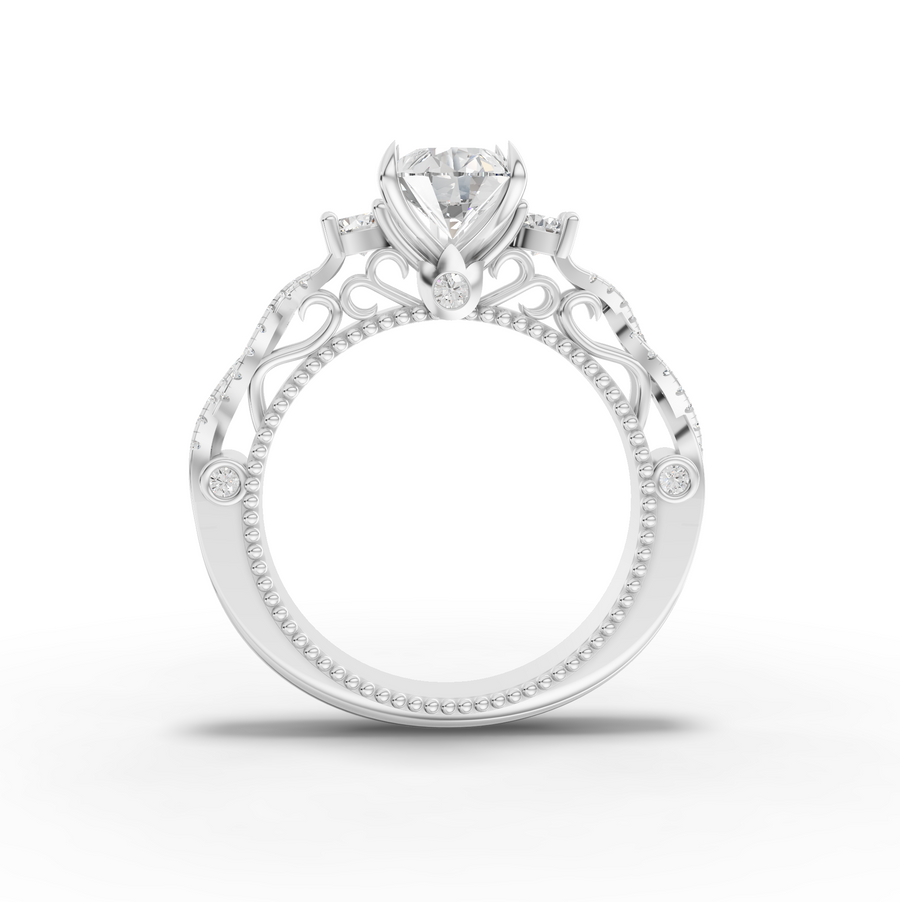 1.86 Ct Pear Solitaire Infinity Twist Ring 1.50 Ct Center