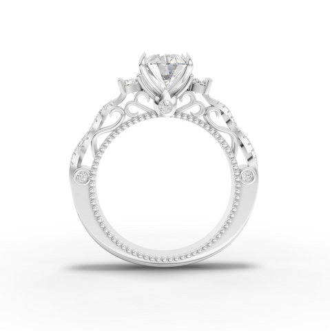 1.86 Ct Pear Solitaire Lab Diamond Infinity Twist Ring 1.50 Ct Center