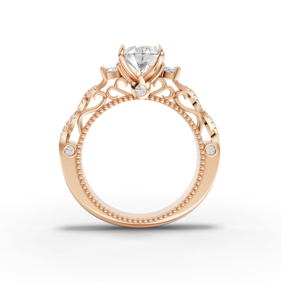 1.86 Ct Pear Solitaire Infinity Twist Ring 1.50 Ct Center